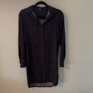 Black dress with small white polka dots